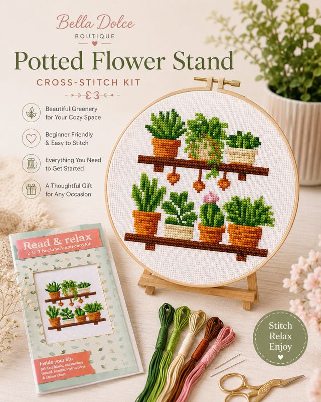 Botanical Shelf Cross Stitch Kit