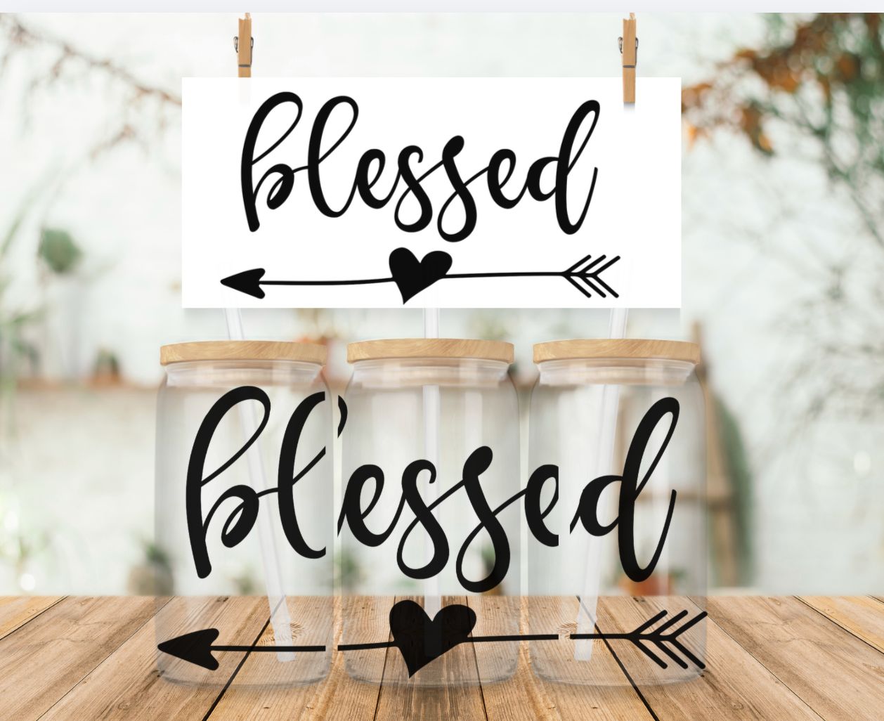 Libbey Glass Can Vinyl Wrap - Blessed