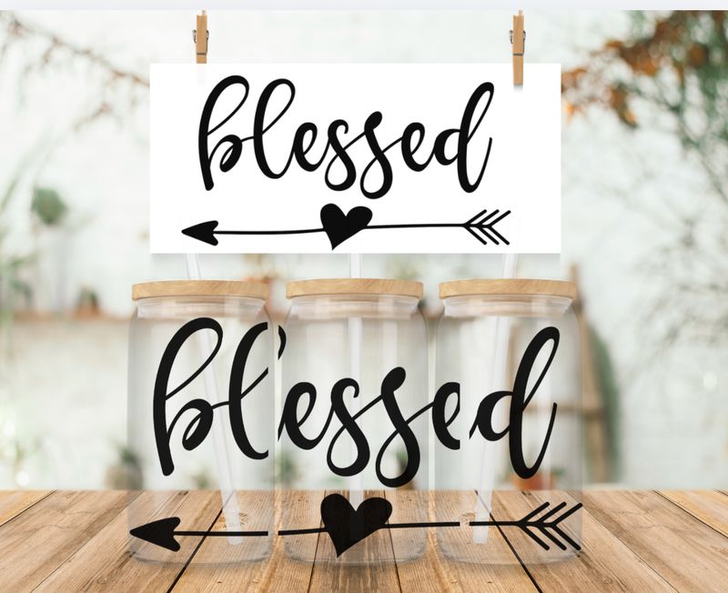 Libbey Glass Can Vinyl Wrap - Blessed