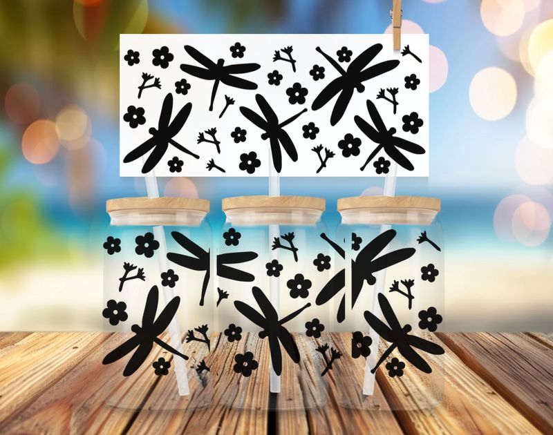 Libbey Glass Can Vinyl Wrap - Dragonfly's