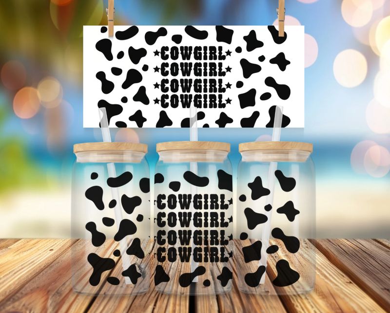 Libbey Glass Can Vinyl Wrap - Cowgirl