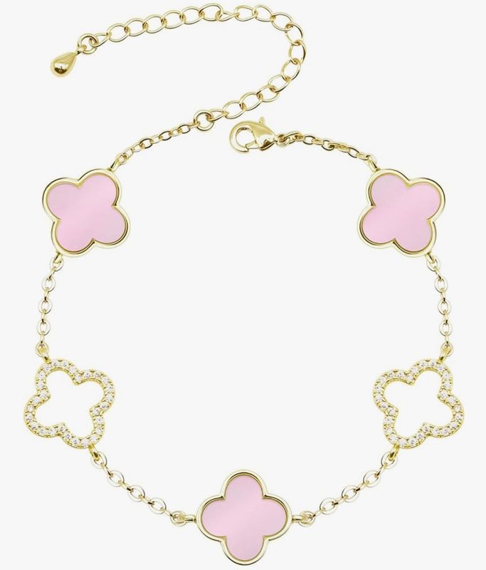 Blush Clover Charm Bracelet