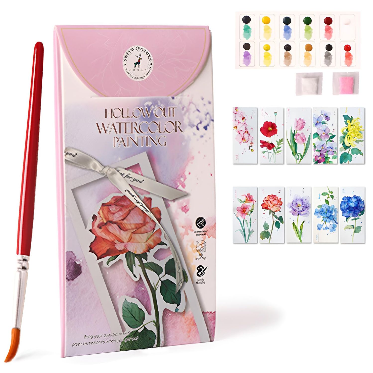 Watercolor 10 Piece Bookmark Kit - Floral