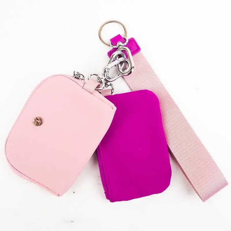 Hot Pink and Light Pink Dual Pouch Wristlet