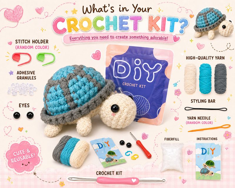 Toby The Turtle DIY Crochet Kit