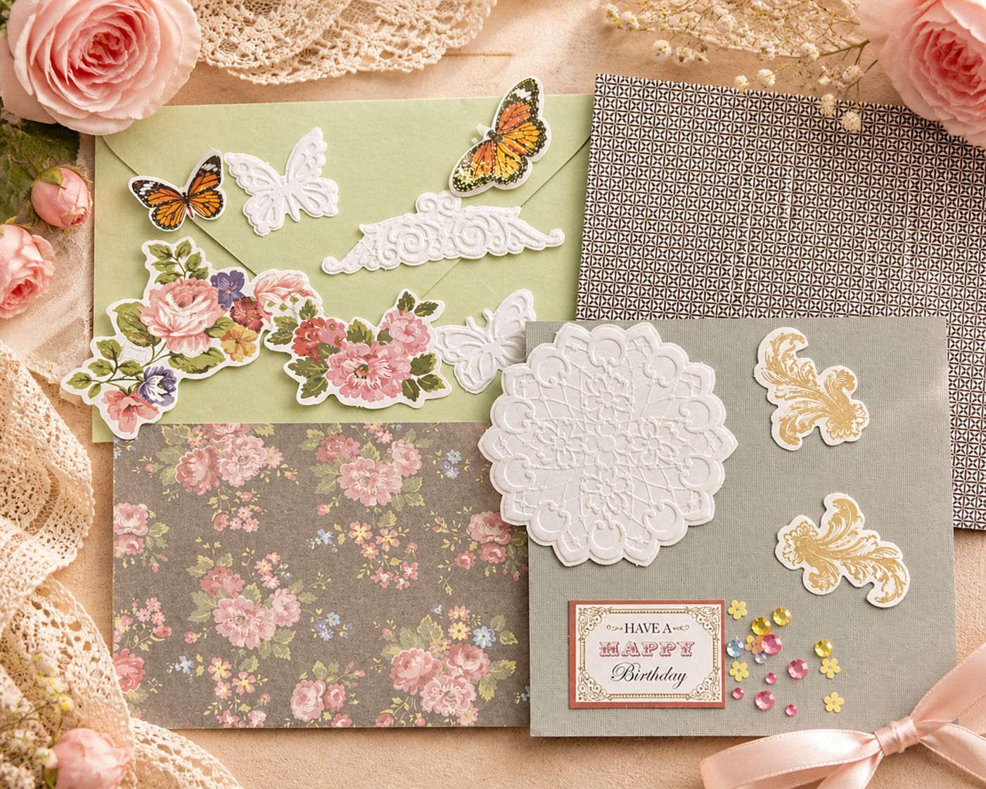 Vintage Garden Birthday Card Kit