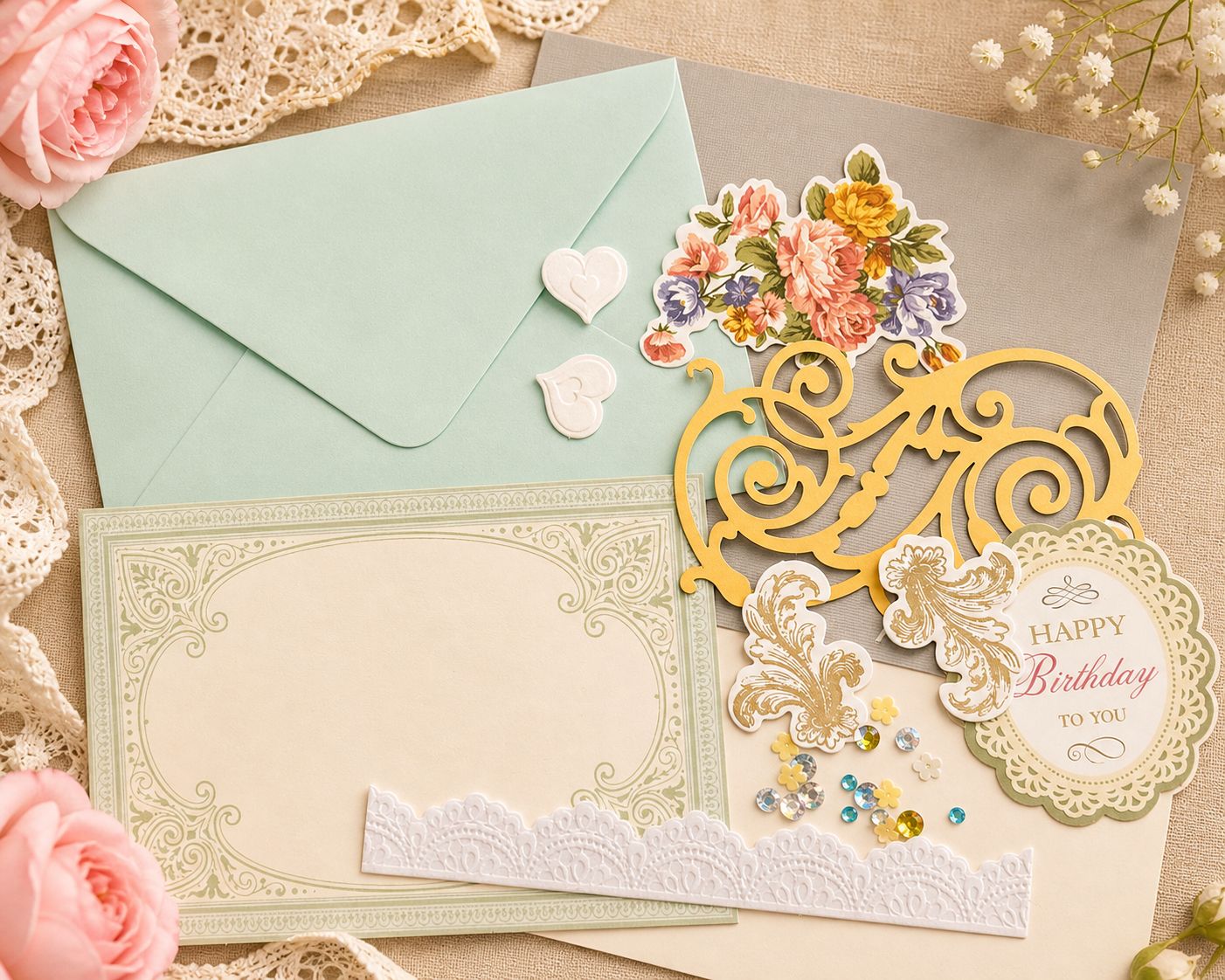 Heirloom Garden Birthday Card Kit