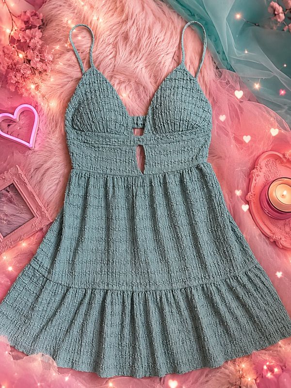 Sage Serenity Cutout Mini Dress