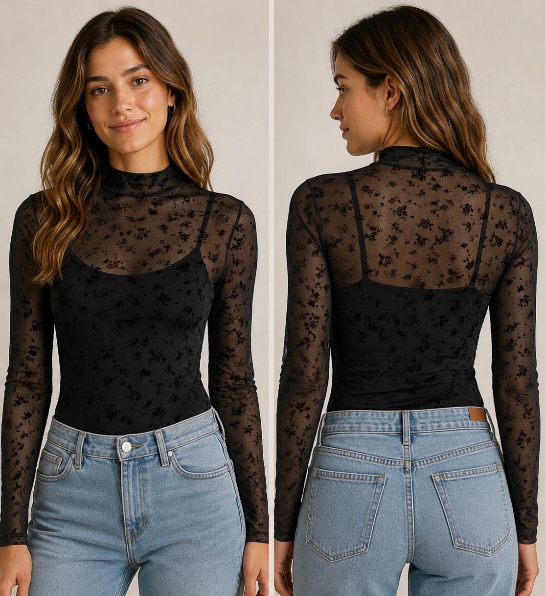 Midnight Fleur Mesh Bodysuit
