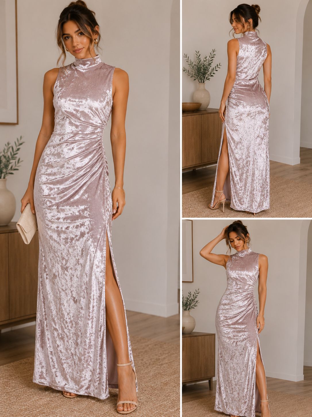Blush Velvet Romance Maxi Dress