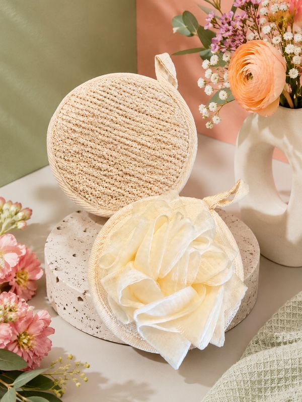 Exfoliating Shower &amp; Bath Pouf Set