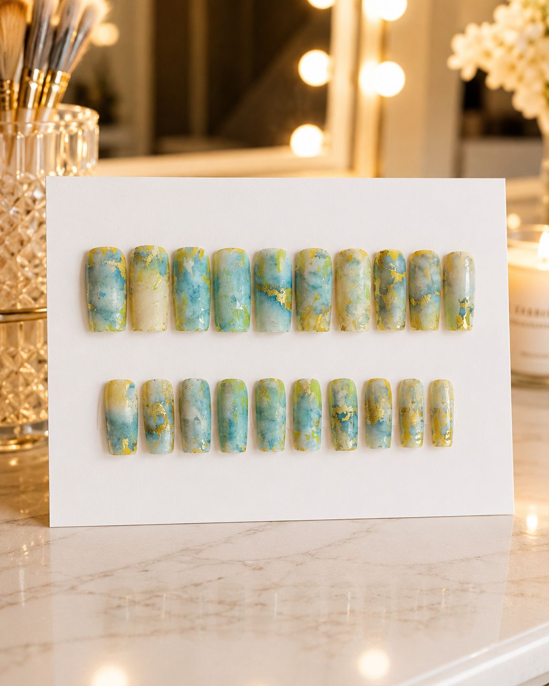 Sea Glass Custom Press-On Nails