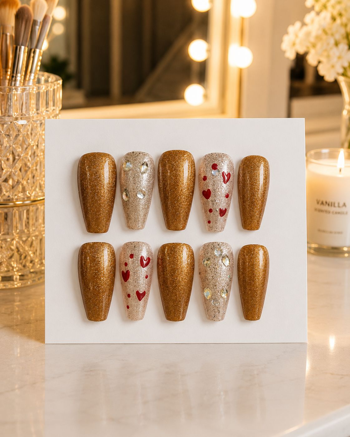 Golden Dreams Custom Press-On Nails