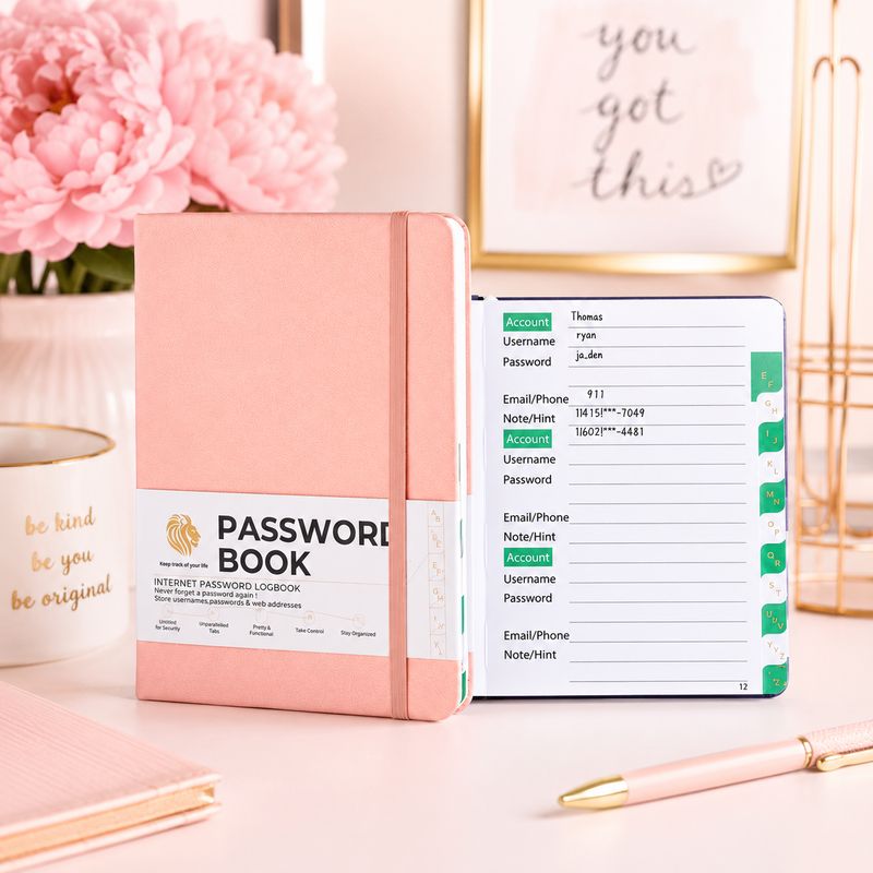 Blush Pink Password Keeper Book