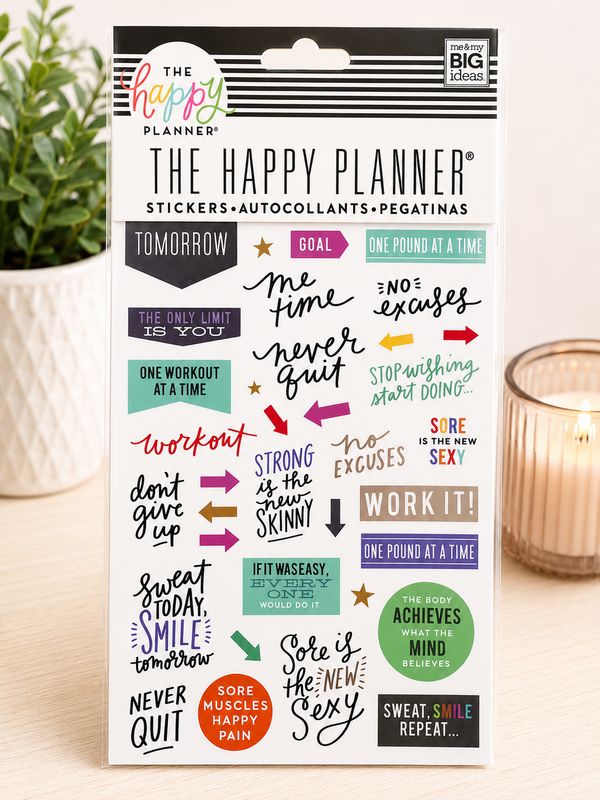 The Happy Planner Fitness &amp; Workout Stickers – 80 Stickers (5 Sheets)