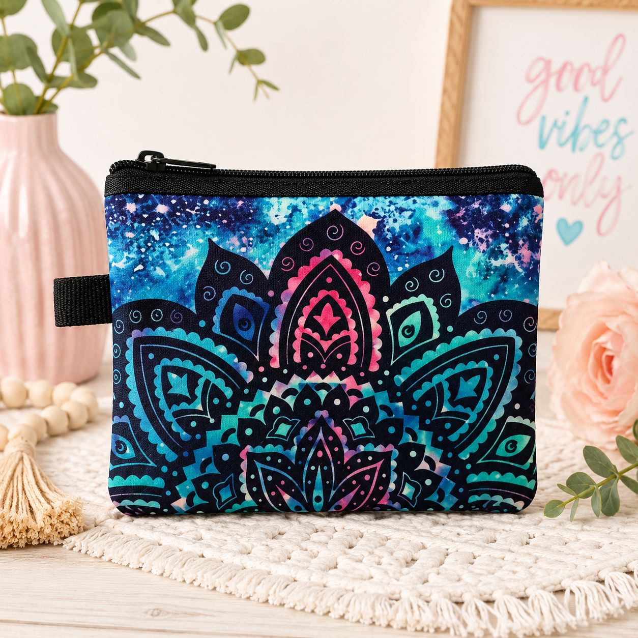 Boho Bliss Mandala Mini Zip Pouch
