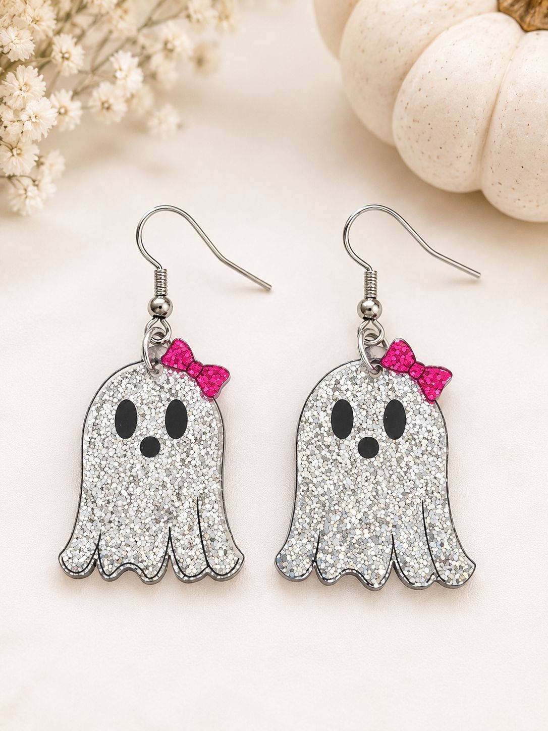 Boo-tiful &amp; Bows Glitter Ghost Earrings
