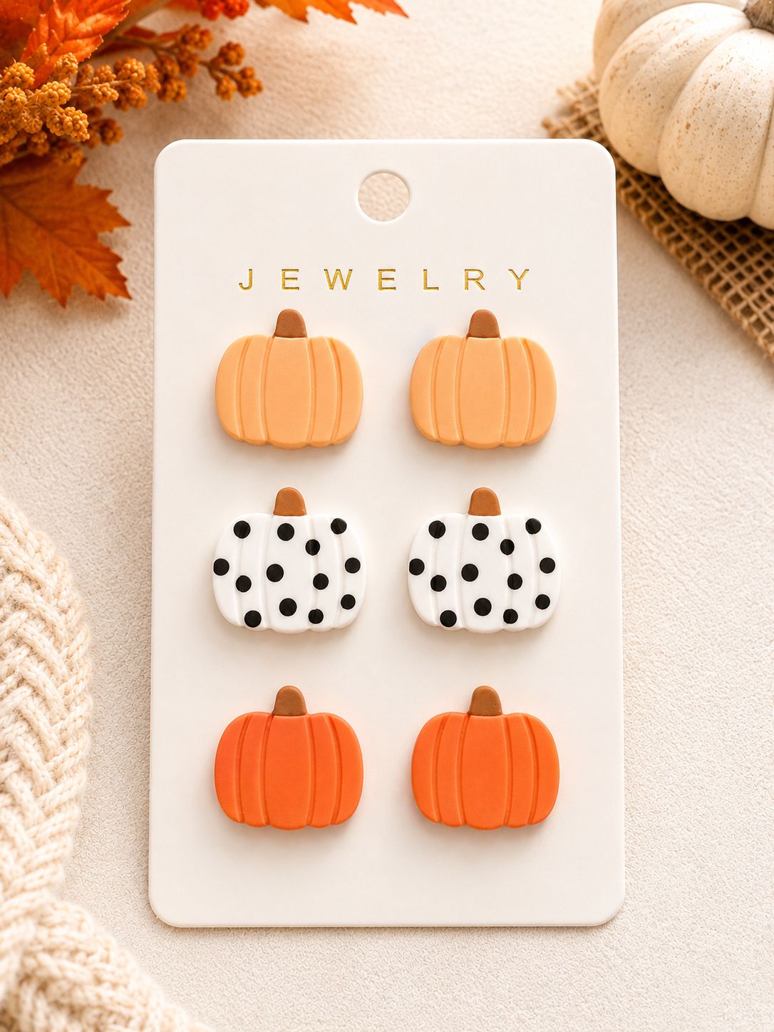 Pumpkin Patch Trio Stud Earrings