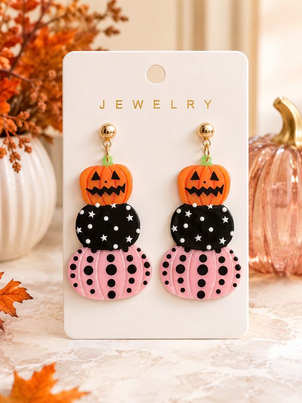 Pumpkin Party Dangle Earrings