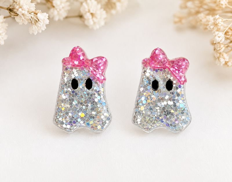 Pretty Little Boo Glitter Stud Earrings