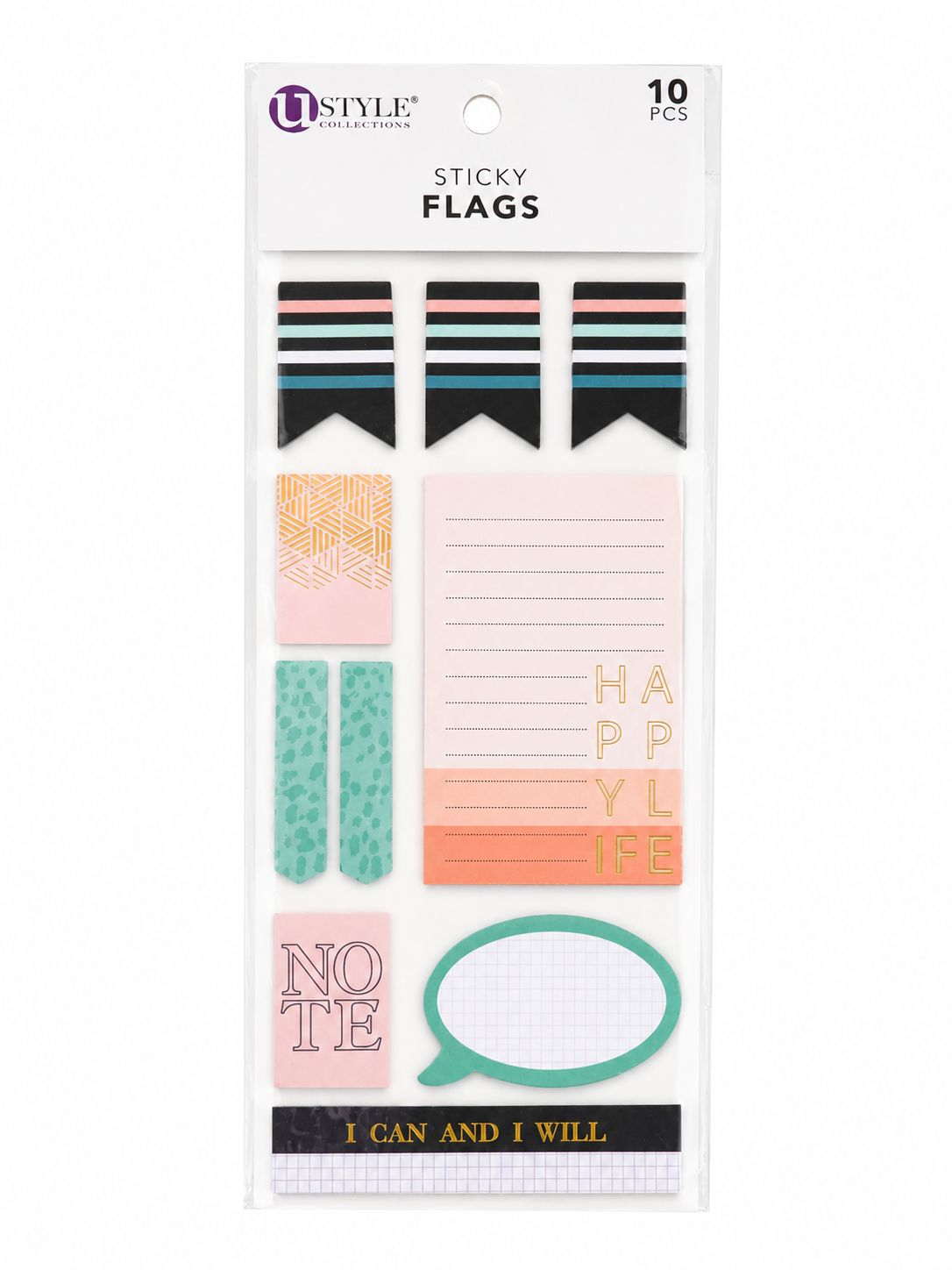 Happy Life Sticky Notes &amp; Flag Set