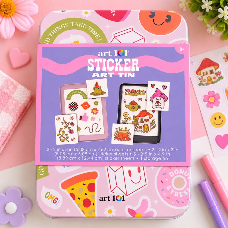 Happy Little Sticker Art Tin