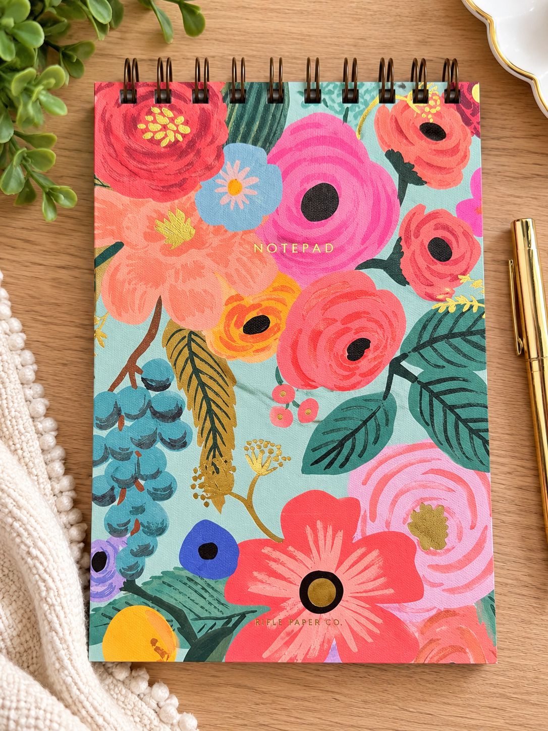 Rifle Paper Co. Large Floral Spiral Notepad