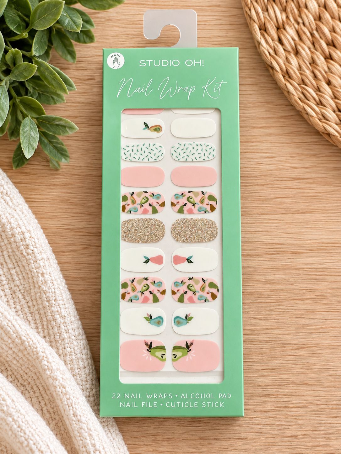 Studio Oh! Nail Wrap Kit – 22 Floral, Pastel &amp; Glitter Nail Wraps
