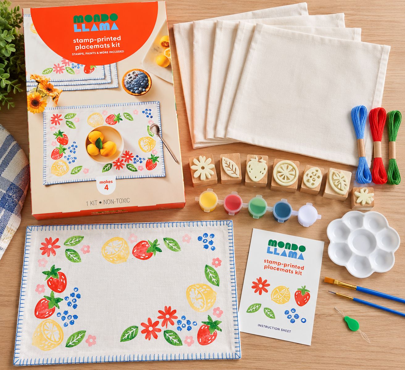 Stamp-Printed Placemat Craft Kit – Makes 4