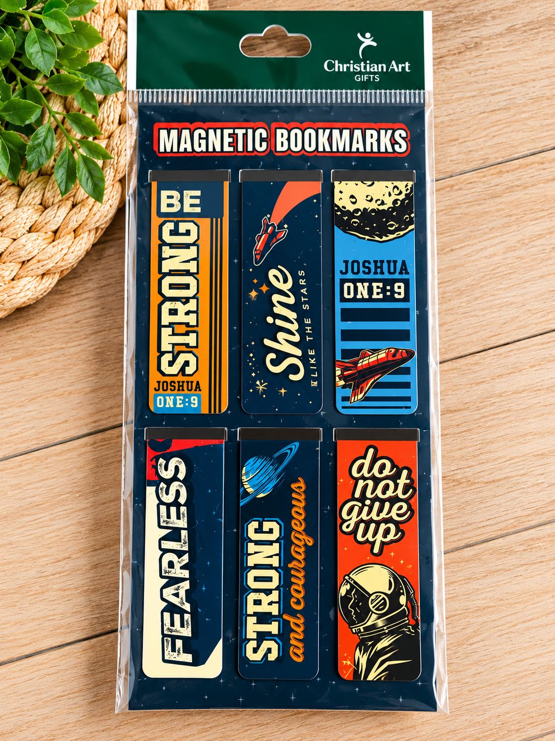 Be Strong &amp; Courageous Magnetic Bookmark Set – 6 Pack