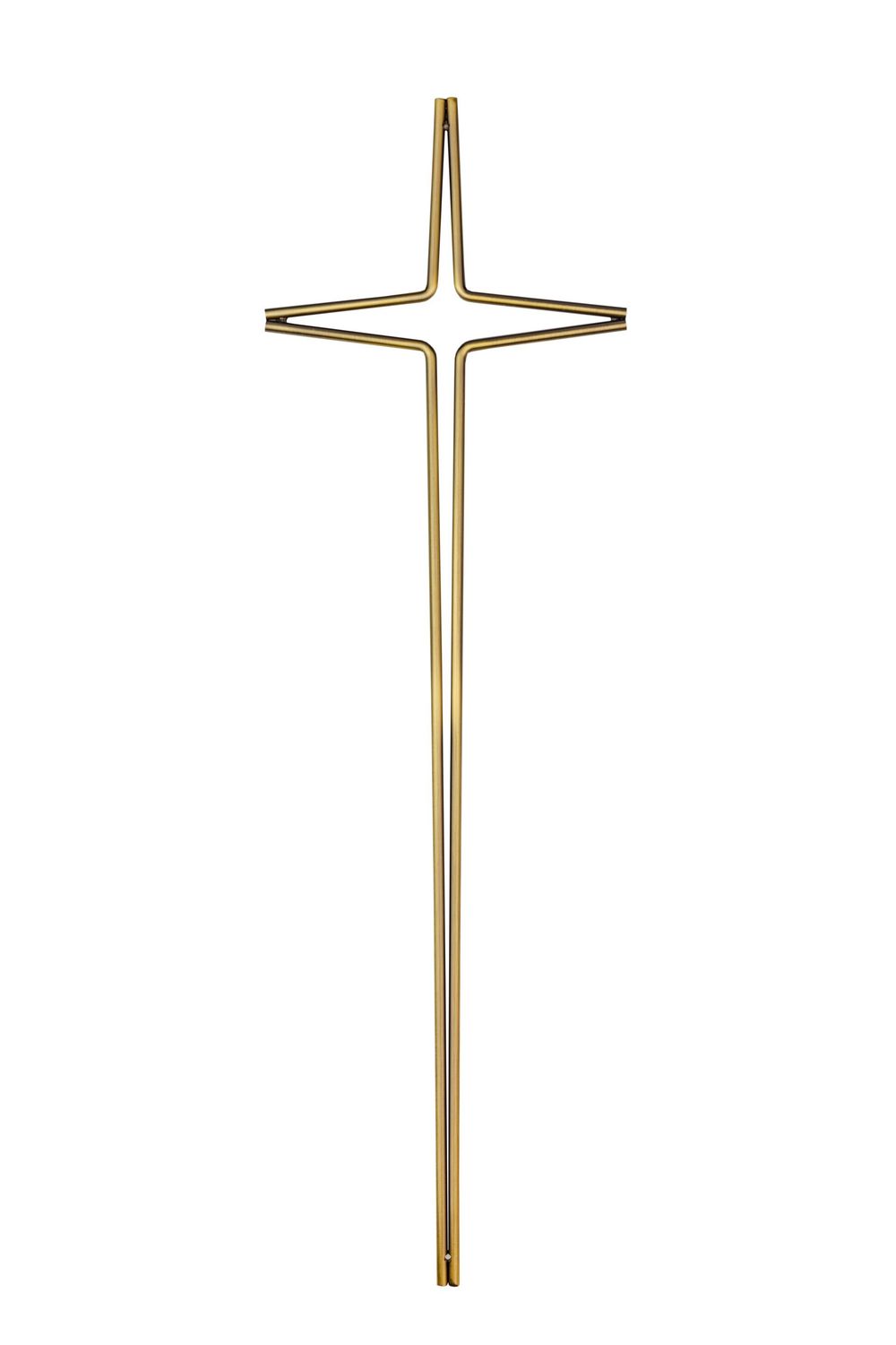 Croce in acciaio per cofani linea 555 finitura ottone anticato Croce in acciaio per cofani linea 555 finitura ottone anticato