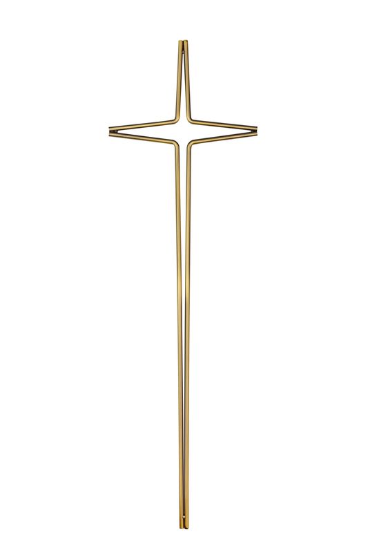 Croce in acciaio per cofani linea 555 finitura ottone anticato Croce in acciaio per cofani linea 555 finitura ottone anticato