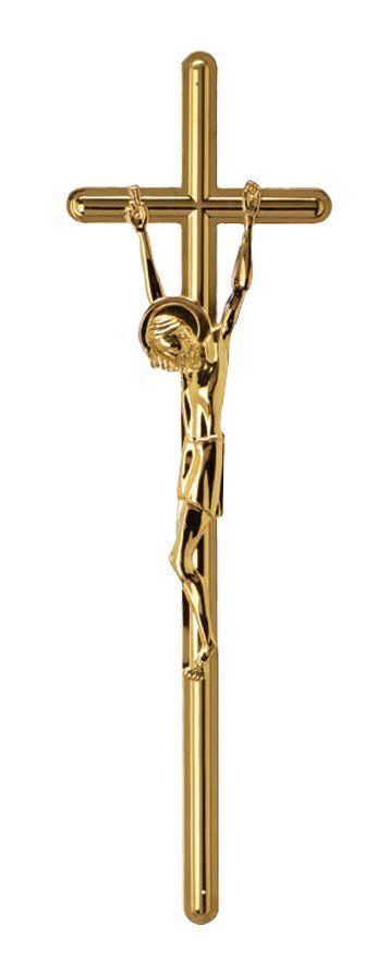 Croce in zama per cofani linea 335 finitura ottone lucido Croce in zama per cofani linea 335 finitura ottone lucido