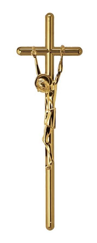 Croce in zama per cofani linea 335 finitura ottone lucido Croce in zama per cofani linea 335 finitura ottone lucido