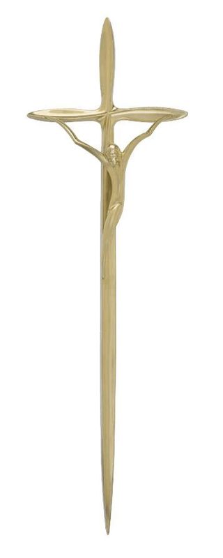 Croce in zama per cofani linea 375 finitura ottone lucido Croce in zama per cofani linea 375 finitura ottone lucido