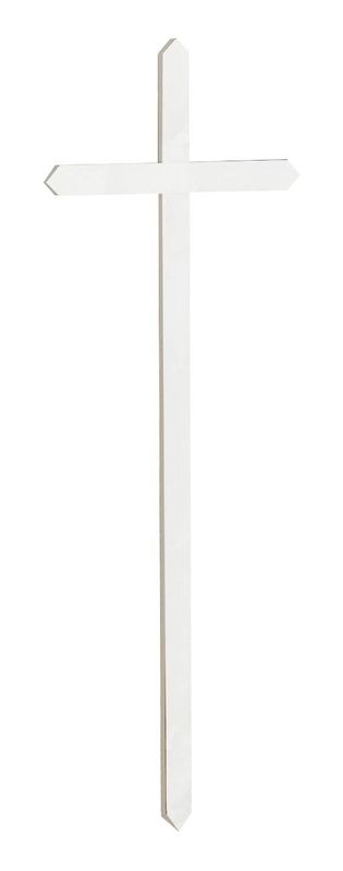 Croce provvisoria in legno d'abete finitura laccata bianca 5,2 cm Croce provvisoria in legno d'abete finitura laccata bianca 5,2 cm
