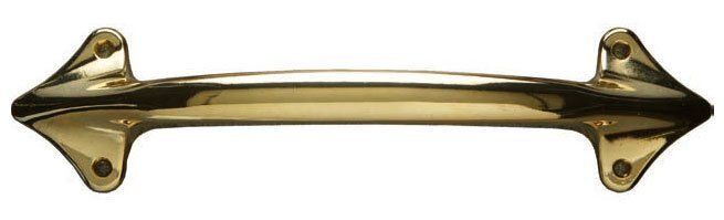 Maniglia di zama a ponte Lambda finitura ottone lucido Maniglia di zama a ponte Lambda finitura ottone lucido
