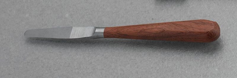 Paletta in acciaio flessibile con manico in legno Paletta in acciaio flessibile con manico in legno