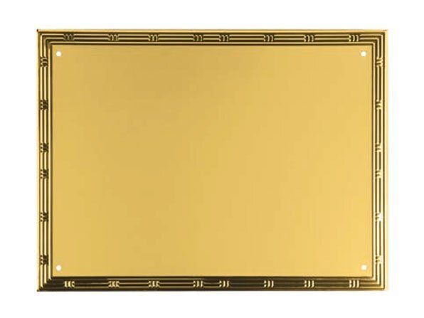 Targa in alluminio piana oro patinato e bordo in rilievo oro lucido 1