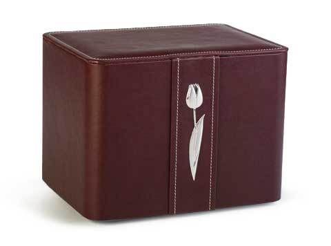 Urna ecopelle bordeaux tulipano Urna ecopelle bordeaux tulipano