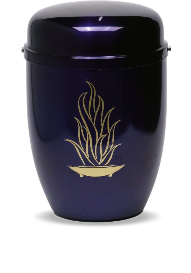 Urna in acciaio verniciato disegno fiamma Urna in acciaio verniciato disegno fiamma