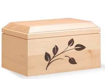 Urna Italia finitura naturale con intarsio foglia Urna Italia finitura naturale con intarsio foglia