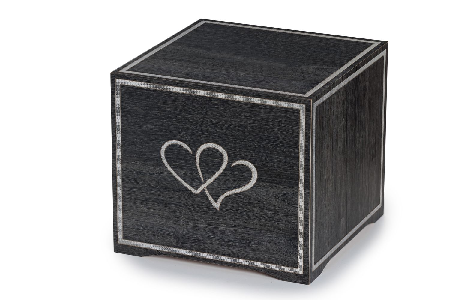 Urna Legno finitura antracite cuori Urna Legno finitura antracite cuori