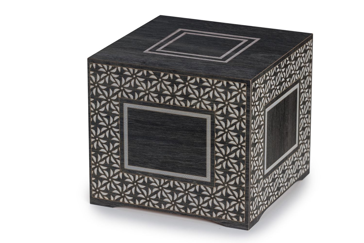 Urna Legno finitura antracite fiori Urna Legno finitura antracite fiori