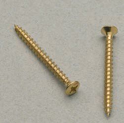 Viti truciolari impronta a croce in acciaio finitura ottone lucido Viti truciolari impronta a croce in acciaio finitura ottone lucido