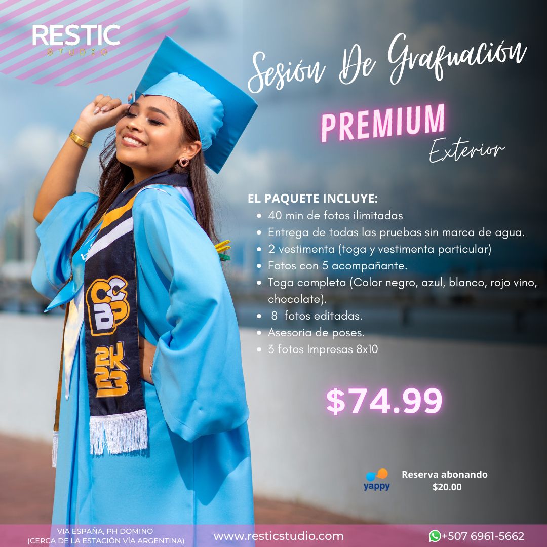 SESIÓN DE GRADUACIÓN (PAQUETE PREMIUM EXTERIOR)