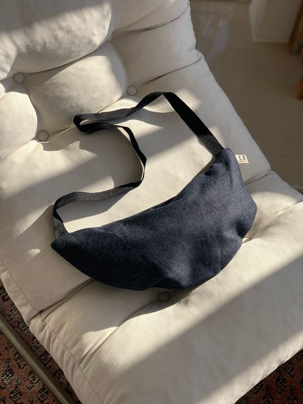 Denim Moon Bag