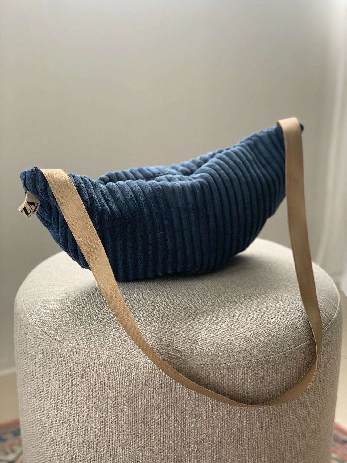 Midnight Corduroy Moon Bag