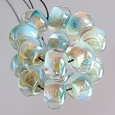 Arctic Gold Handmade Lampwork Beads