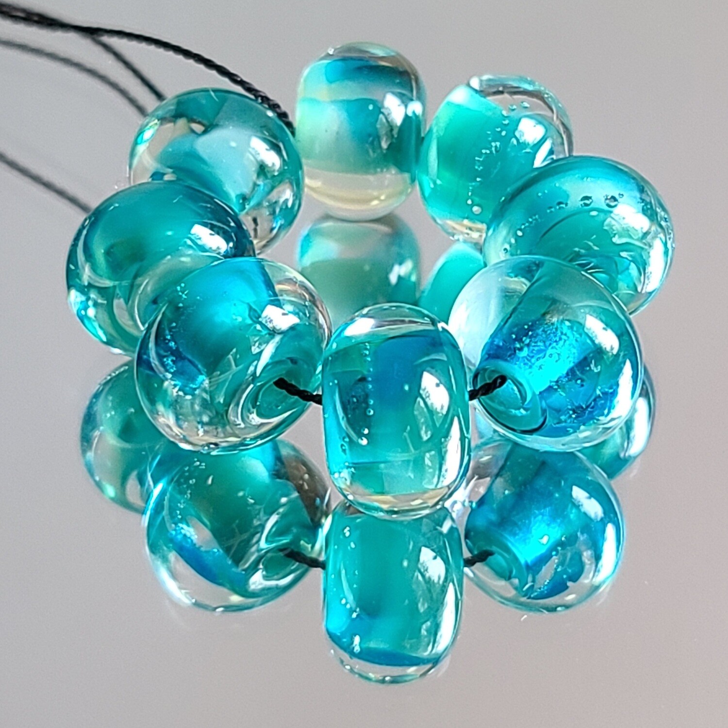 Blue Lagoon Handmade Lampwork Beads